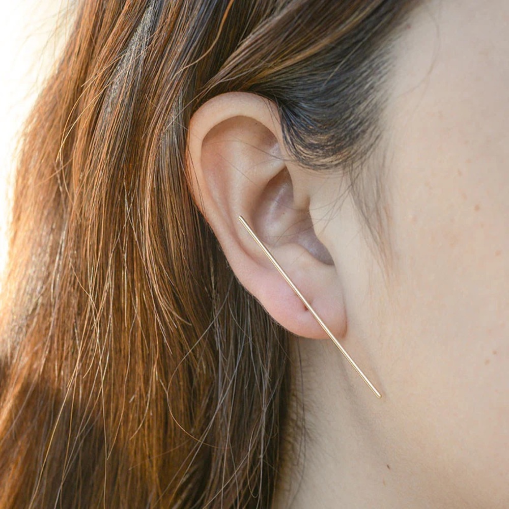 Kathleen Whitaker long stick stud in sterling silver